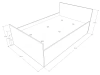 200x120. - Ágykeret BL betéttel lábvéggel méretrajz